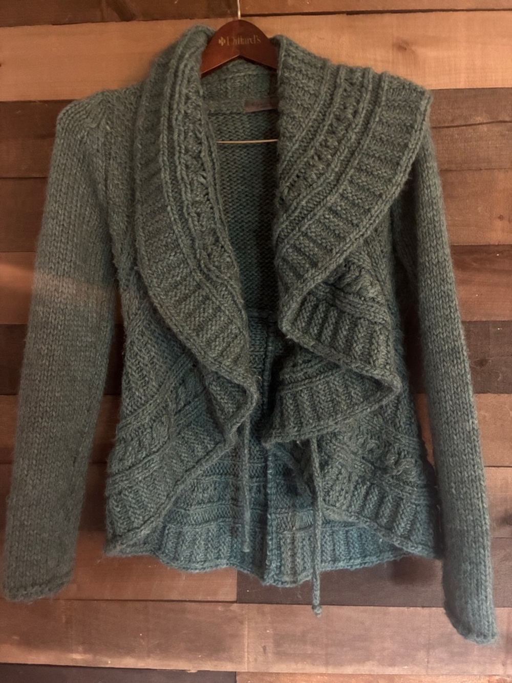 Made in Italy Cozy Draped Cable-Knit Women's Sweater - Teal